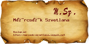 Márcsák Szvetlana névjegykártya